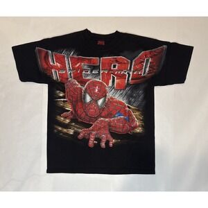 Spider-Man Graphic Cotton T-shirt Kids Size XL Black/Red